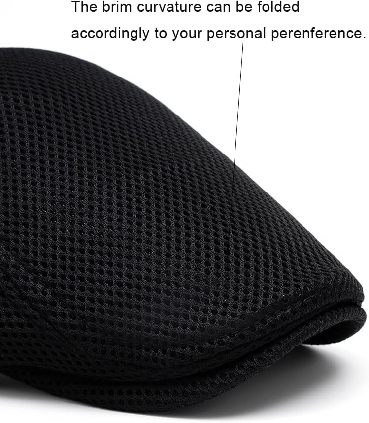 BXT Unisex Beret Hat Newsboy Gatsby Cap Breathable Mesh Adjustable Flat Cap Ivy Cabbie Hat for Women Men - Image 2